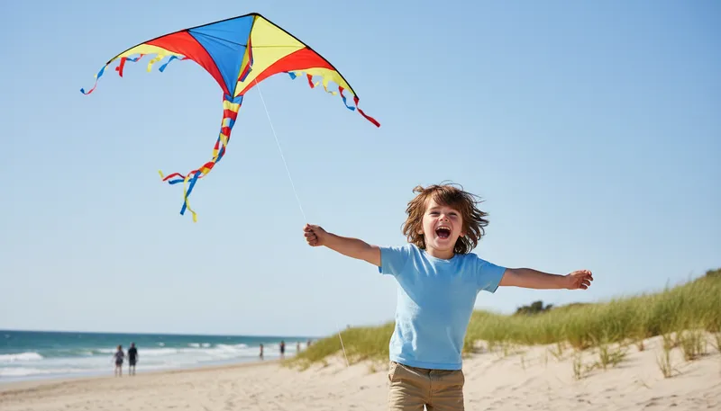 Illustration of kite: a lightweight object flown in the wind.