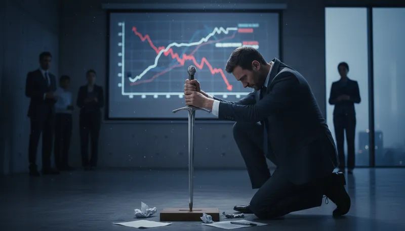 Illustration of fall on one's sword: Take responsibility for a mistake.
