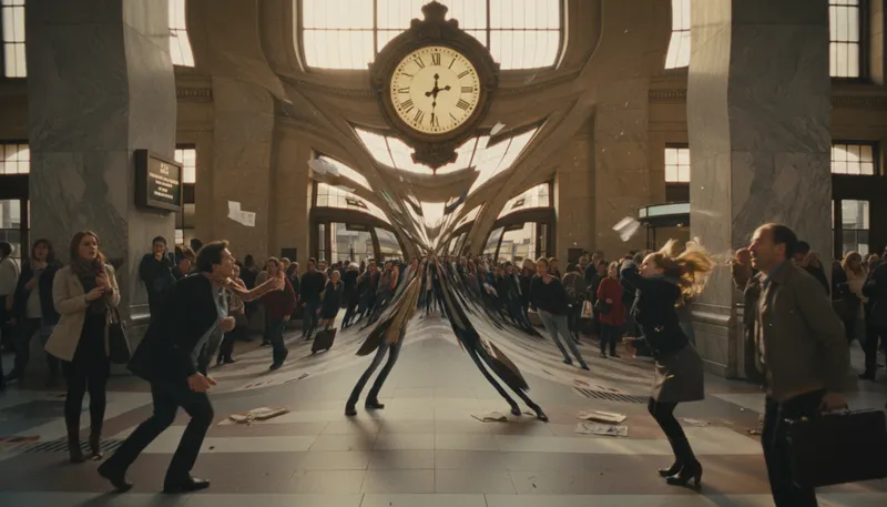 Illustration of warp: a distortion in time or space