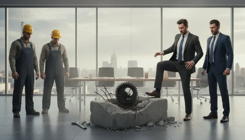 Illustration of lay something at the feet of: To blame or assign responsibility.