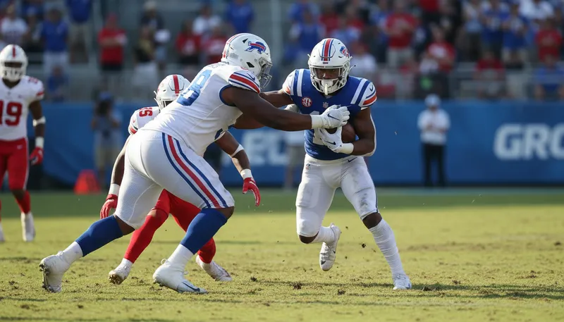 Illustration of fullback: A position in American football for blocking.