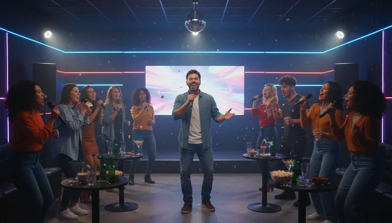 Illustration of kj: A person who leads karaoke events.