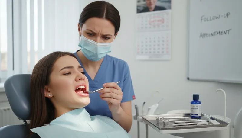 Illustration of trench mouth: A painful gum infection.