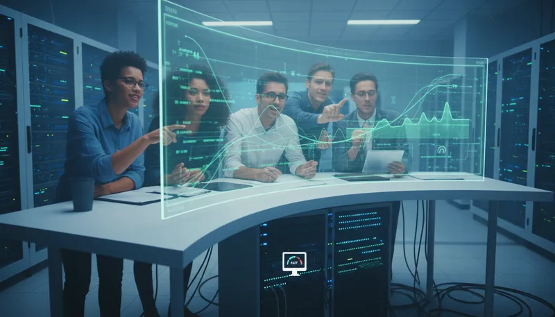 Illustration of APM: an abbreviation for application performance management.