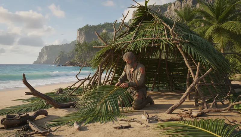 Illustration of crusoe: Referring to Robinson Crusoe, a shipwrecked character.