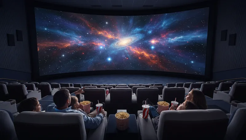 Illustration of imax: A large format for movies.