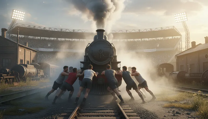 Illustration of head of steam: Gathering momentum or enthusiasm.