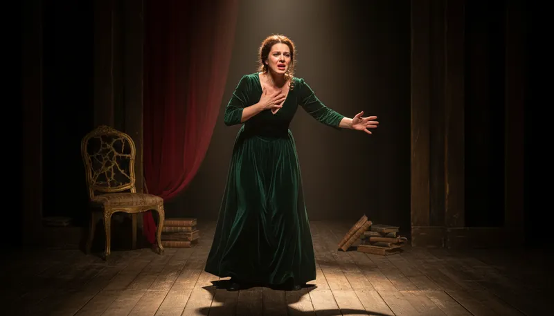 Illustration of actress: a female performer in plays or movies.