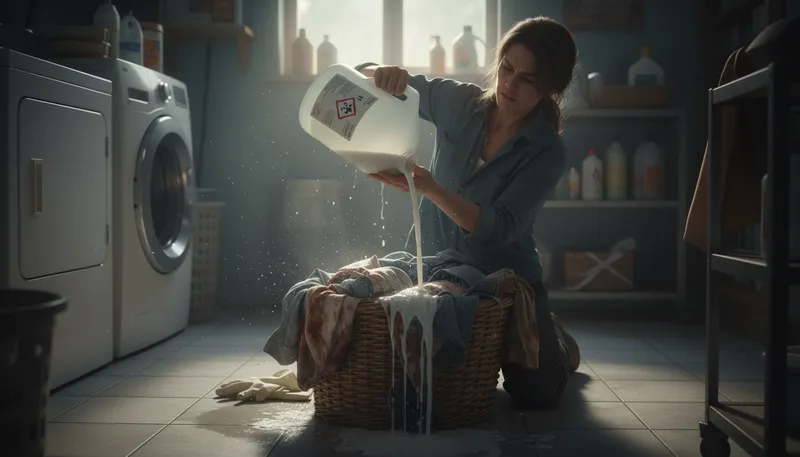 Illustration of bleach: a chemical used to whiten or disinfect.