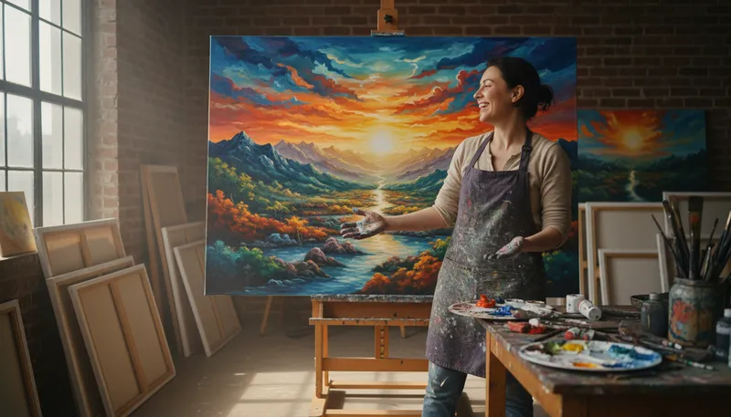 Illustration of artistry: Skill or creativity in producing art.