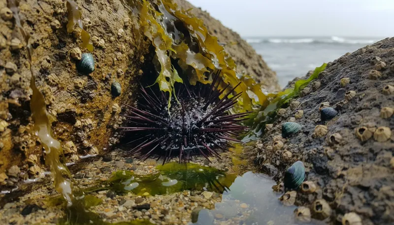 Illustration of urchin: marine animal with spines on its body