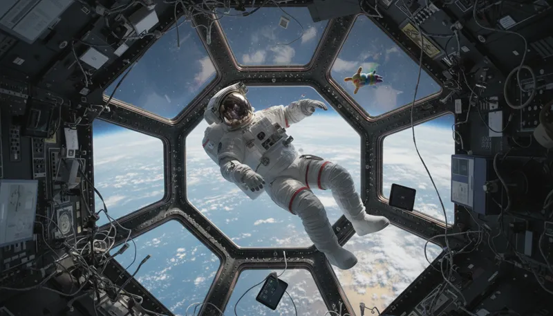 Illustration of astronaut: a person trained for space travel