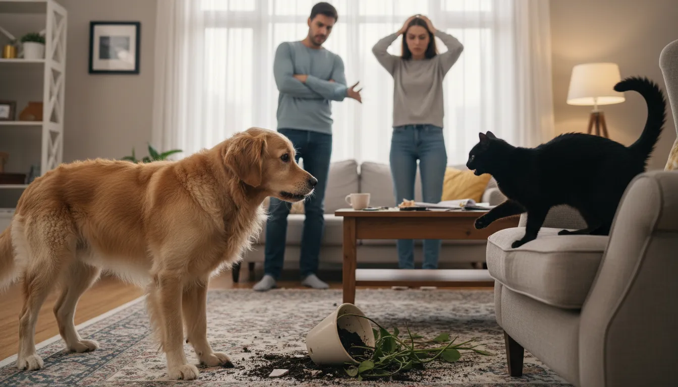 Иллюстрация dog and cat: characterized by constant arguing and fighting