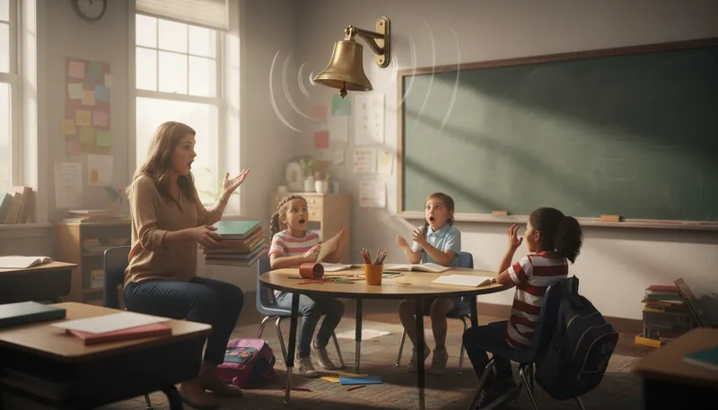 Illustration of bell: a hollow metal object that makes sound.