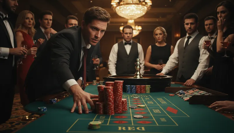 Illustration of gambler: one who takes risks