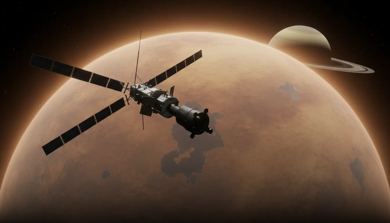 Titan 的插图：moon of Saturn in the solar system