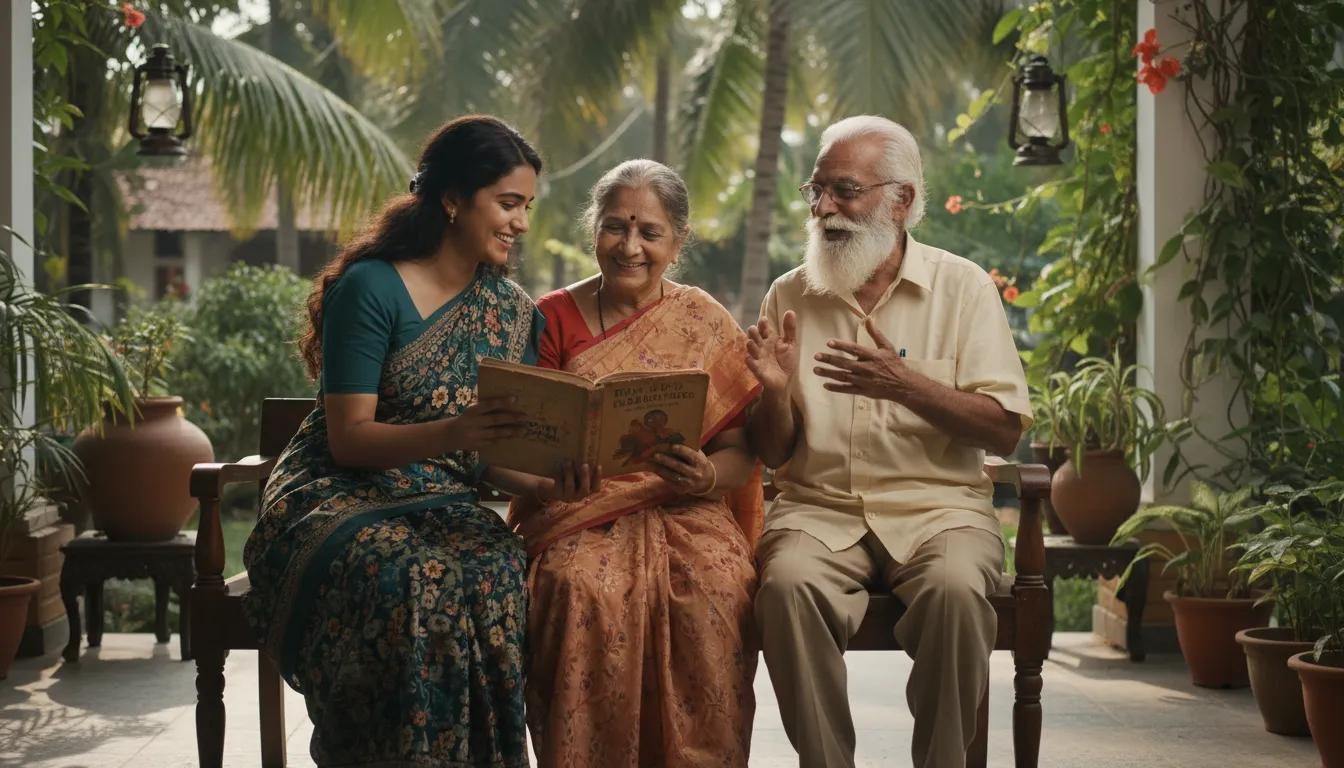 Ilustrasi Malayalam: A Dravidian language spoken in Kerala, India.