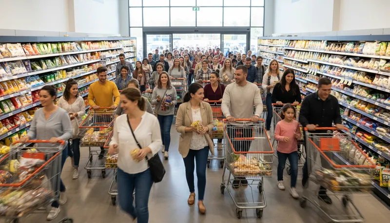 Illustration of mart: a large store selling various goods