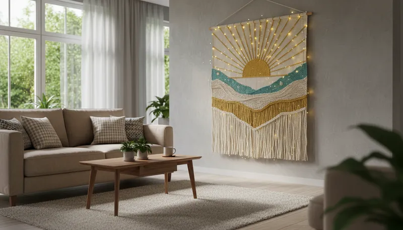 Illustration of hanging: decorative piece attached to a wall