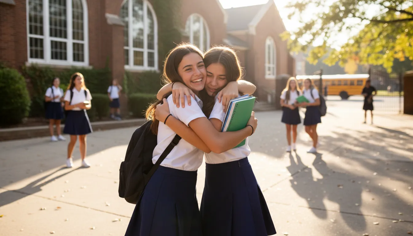 hug 的插图：to tightly embrace someone