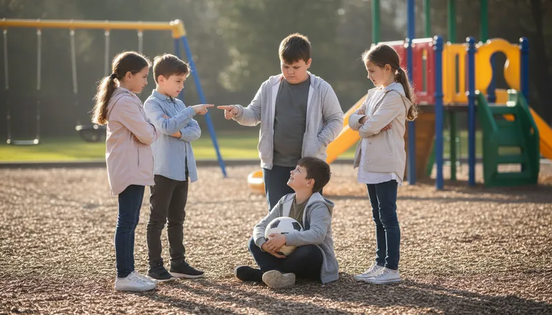 Illustration of gang up: combine forces against someone