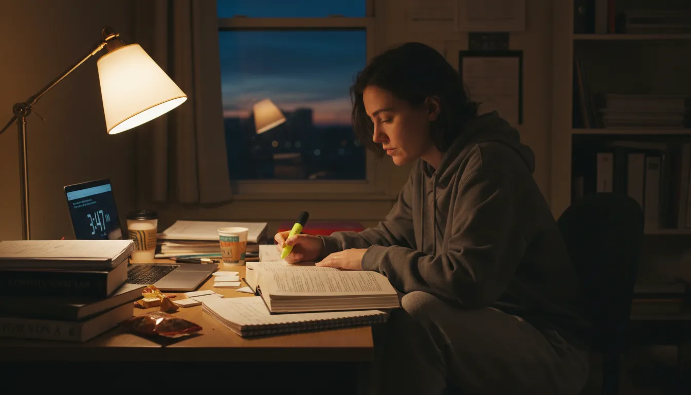 Illustration of bar exam: test to become a licensed lawyer