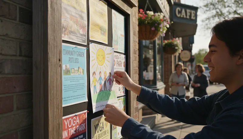 Illustration of posting: The act of putting up information.