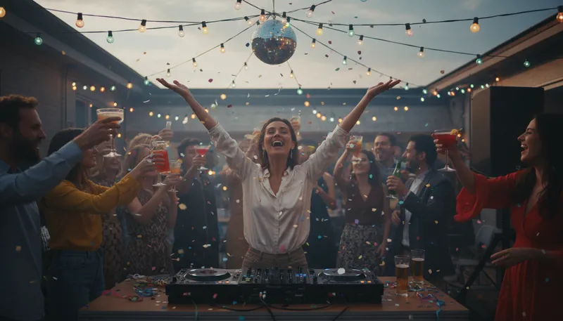 Illustration of let's get the party started: an invitation to begin a celebration