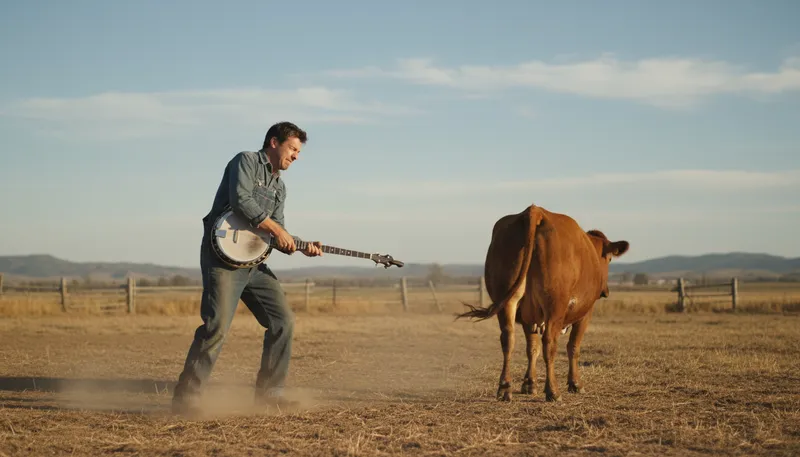 Illustration of not hit a cow's arse with a banjo: fail at something very simple.
