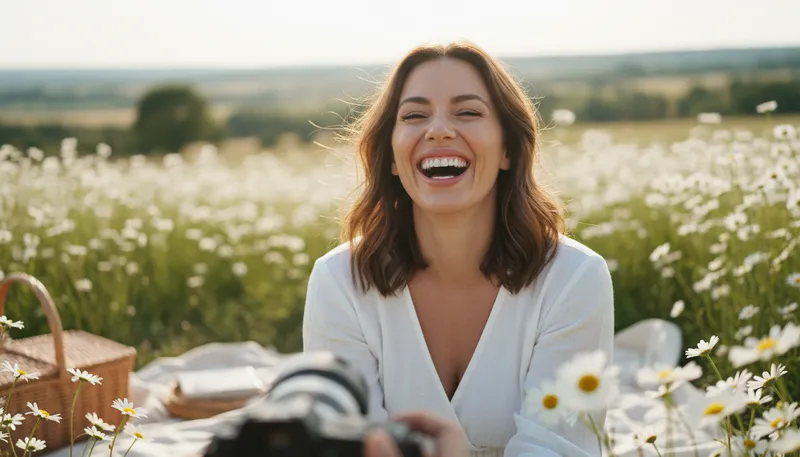 Illustration of pearly whites: bright, white teeth.