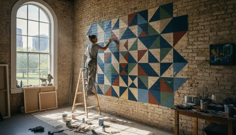 Illustration of geometric: relating to shapes or figures