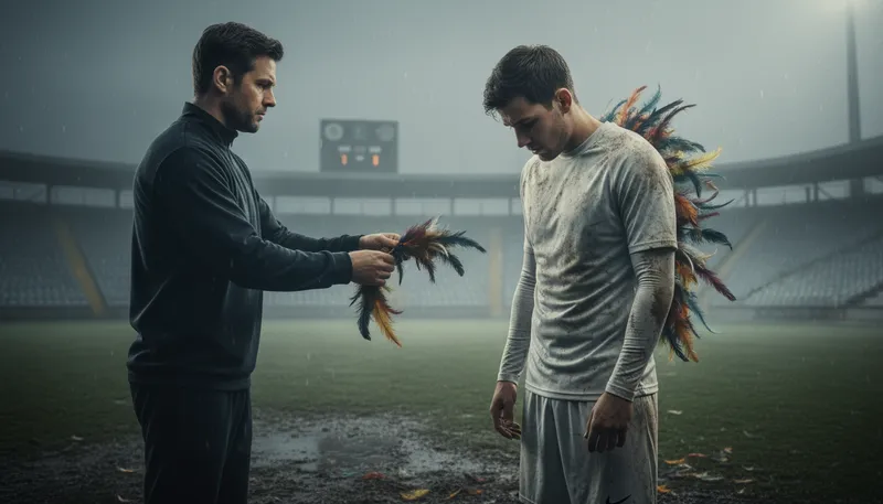 Illustration of pull someone's plumes: To embarrass or criticize someone harshly.