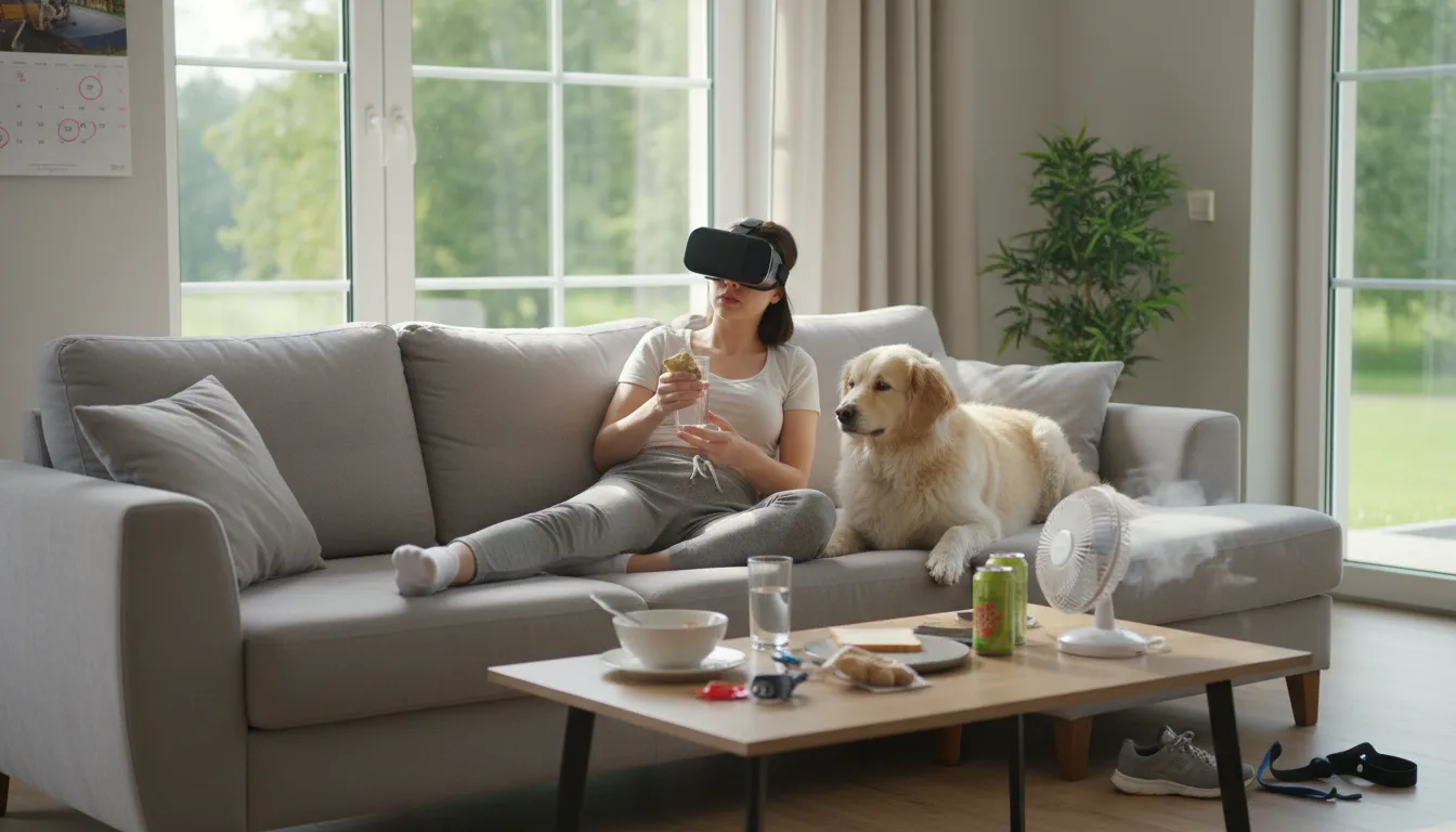 VR legs 的插图：the ability to use virtual reality without feeling sick