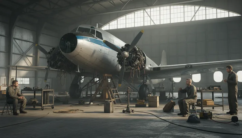 Illustration of hangar queen: Aircraft often out of service.