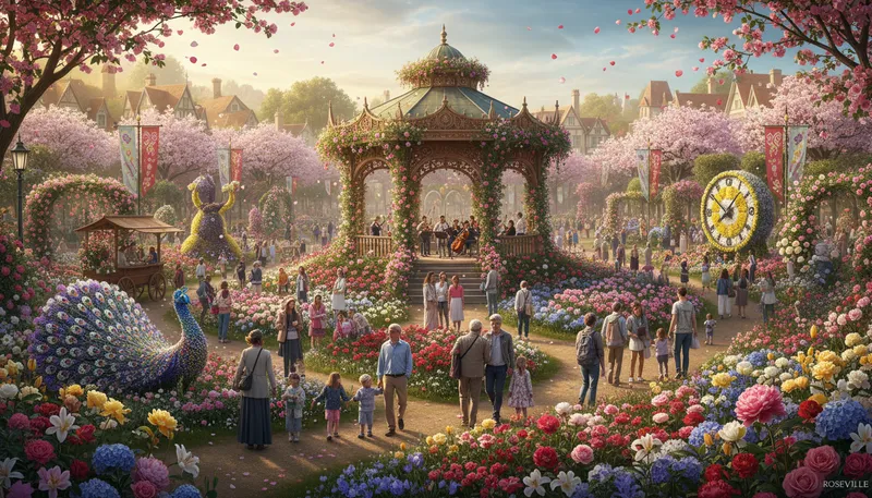 Illustration of roseville: A city name, often associated with gardens.