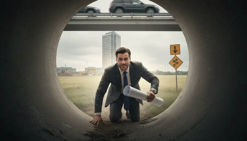 Illustration of low road: an unethical or dishonest approach