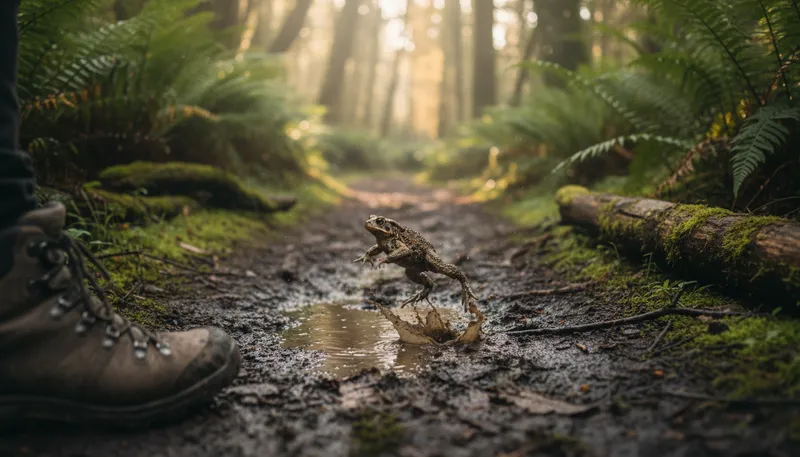 Illustration of toad: A small, tailless amphibian with bumpy skin.