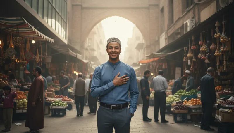 Illustration of i'm a muslim: identifying as a follower of Islam