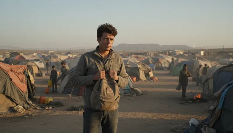 Illustration of refugee: A person seeking safety from danger or persecution.