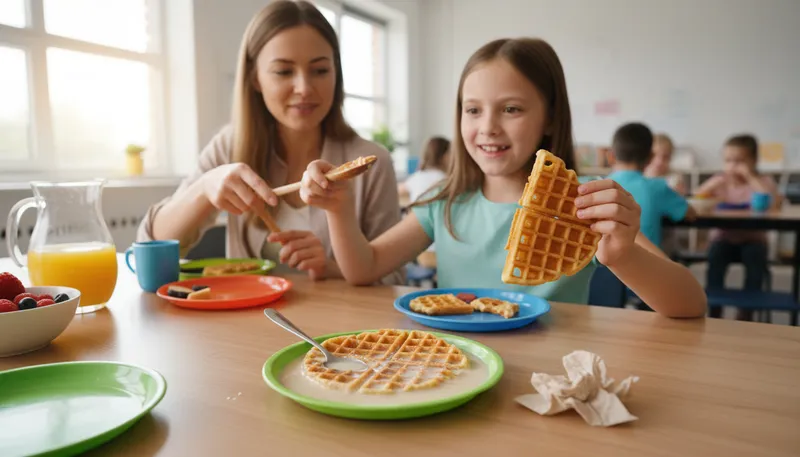 Illustration of never eat soggy waffles: Mnemonic for North, East, South, West directions.