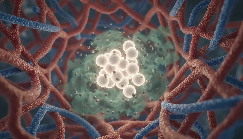 Illustration of lymphocytes: a type of white blood cell in immunity.