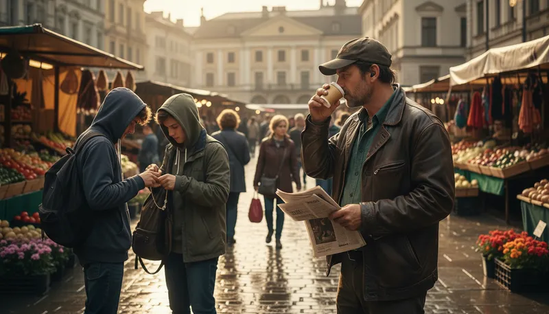 Illustration of undercover: acting secretly to gather information.