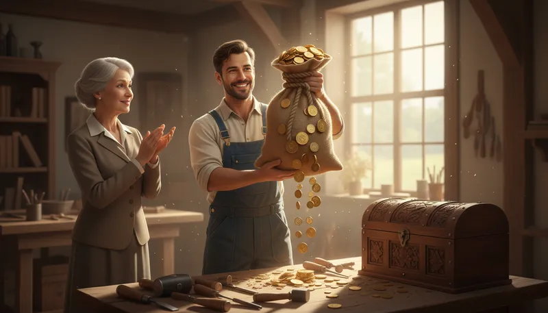 Illustration of handsomely: In a way that is attractive or generous.