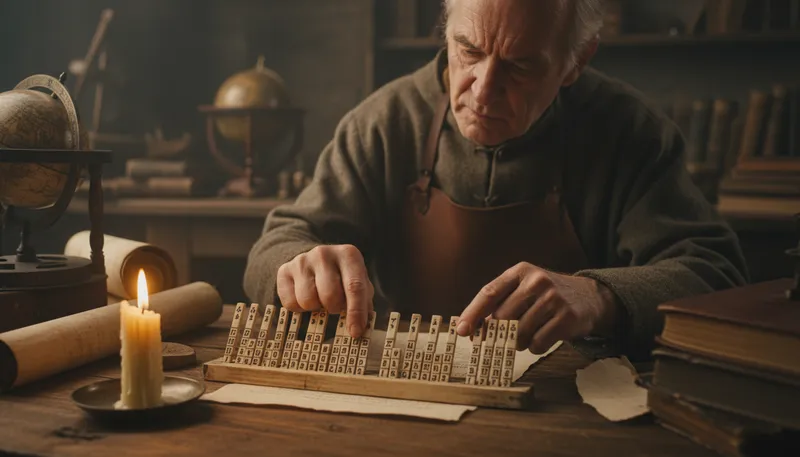 Illustration of napier: a table or device for calculations
