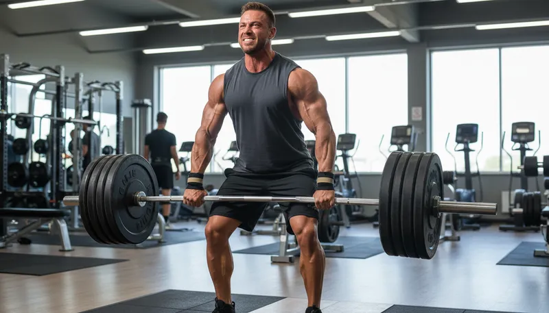 Illustration of bodybuilder: A person who trains for muscle growth.