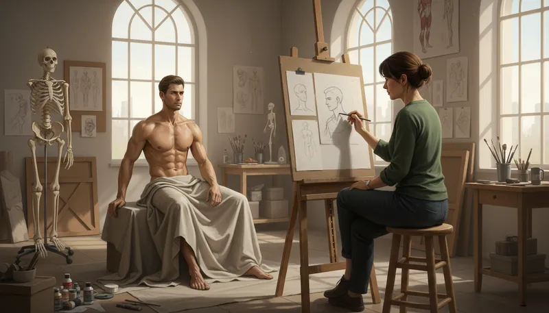 Illustration of nakedness: The state of being without clothes.