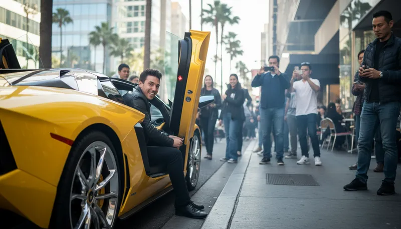 Illustration of lambo: A slang term for Lamborghini cars.