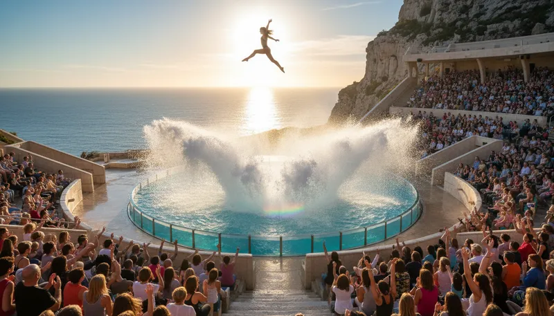Illustration of blow out of the water: to defeat or outdo completely.