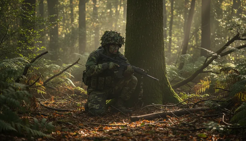 Illustration of camouflage: the act of concealing or disguising