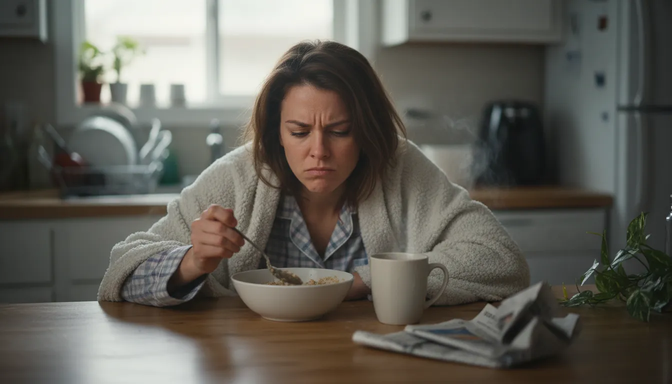 ภาพประกอบของ get out of bed on the wrong side: start the day in a bad mood